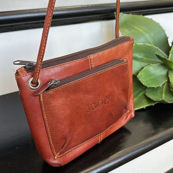 Joop vintage genuine leather crossbody minimalist shoulder handbag purse - Picture 4 of 12